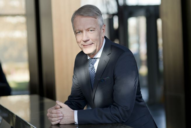 Mirosaw Baszczyk, prezes Cyfrowego Polsatu, udzieli wywiadu Telewizji Polsat
