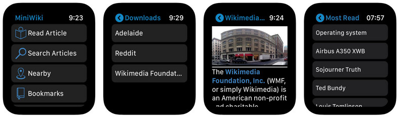 MiniWiki, aplikacja Wikipedii dla smartwatchy