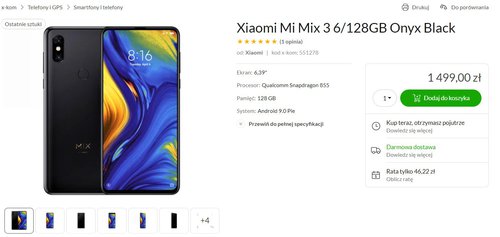 Promocja na Xiaomi Mi Mix 3. Telefon do kupienia za jedynie 1499 peelenw