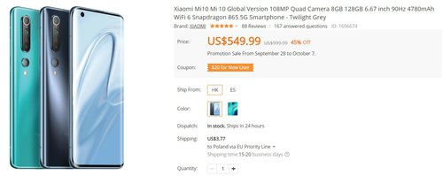 Trwa promocja na Xiaomi Mi 10