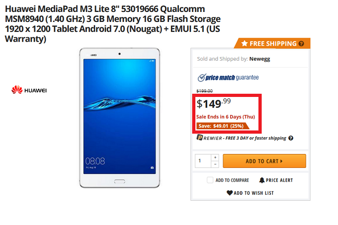 Amazon sprzedaje Huawei MediaPad M3 Lite za jedyne 150 dolarw