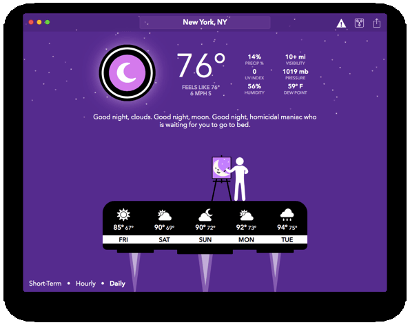 Carrot Weather powie ci jaka jest pogoda, ty ch**u