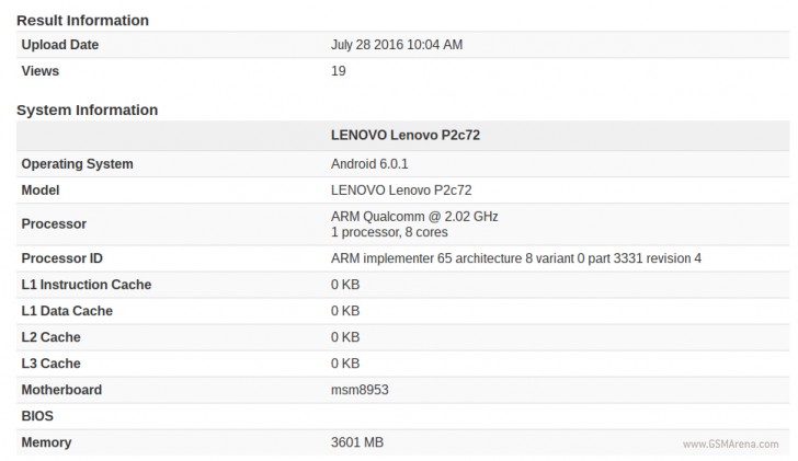 Lenovo Vibe P2 na Geekbenchu?