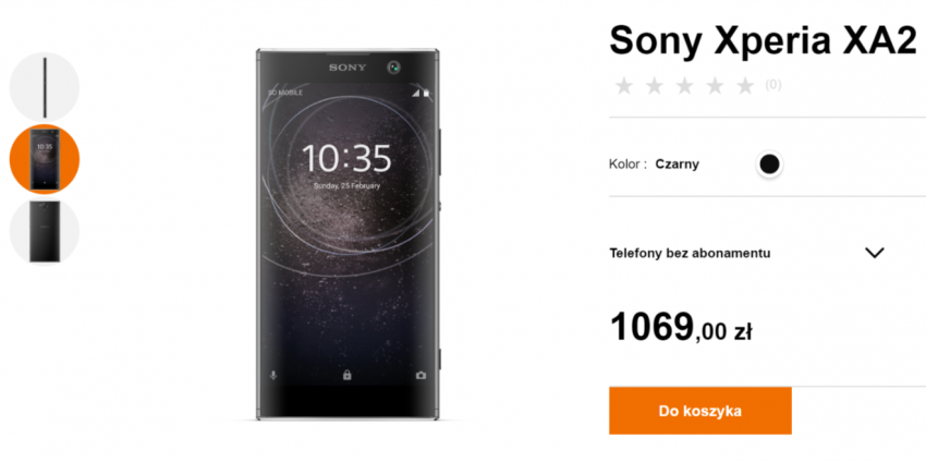 Sony Xperia XA2 do kupienia o 230 pln taniej