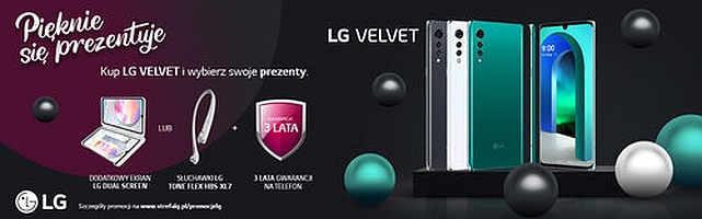 LG Velvet do dostania w promocji. Rozszerzona gwarancja i dwa prezenty do wyboru