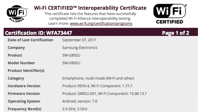 Nowy, odblokowany wariant Galaxy S8 Active właśnie otrzymał certyfikat Wi-Fi Alliance Nowy, odblokowany wariant Galaxy S8 Active właśnie otrzymał certyfikat Wi-Fi Alliance
