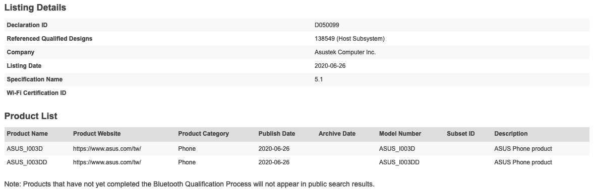ASUS Rog Phone 3 otrzymał certyfikat Bluetooth SIG ASUS Rog Phone 3 otrzymał certyfikat Bluetooth SIG