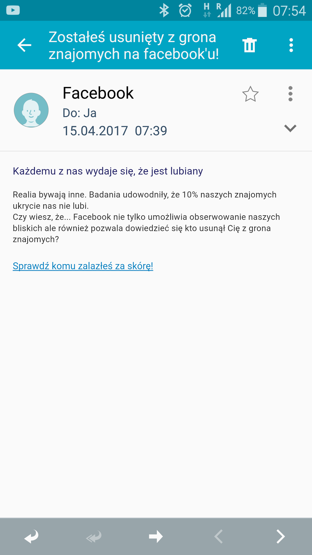 „Zostałeś usunięty ze znajomych”, czyli oszustwo na usługę Facebooka „Zostałeś usunięty ze znajomych”, czyli oszustwo na usługę Facebooka
