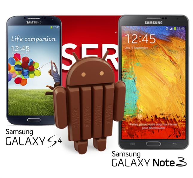 Flagowe modele Samsung Note 3 i Galaxy S4 z aktualizacj do Kitkat  