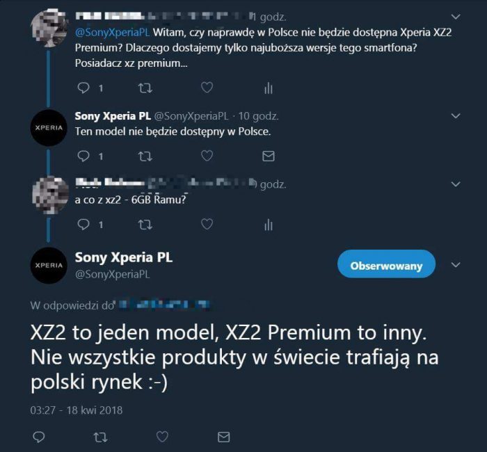 Czyby Xperia XZ2 Premium miaa nie trafi do Polski?