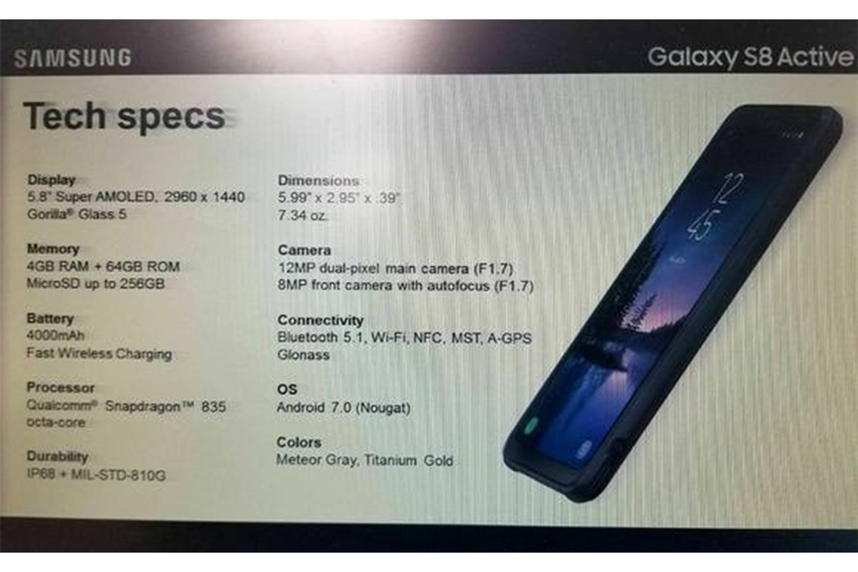 Galaxy S8 Active znowu wyciek