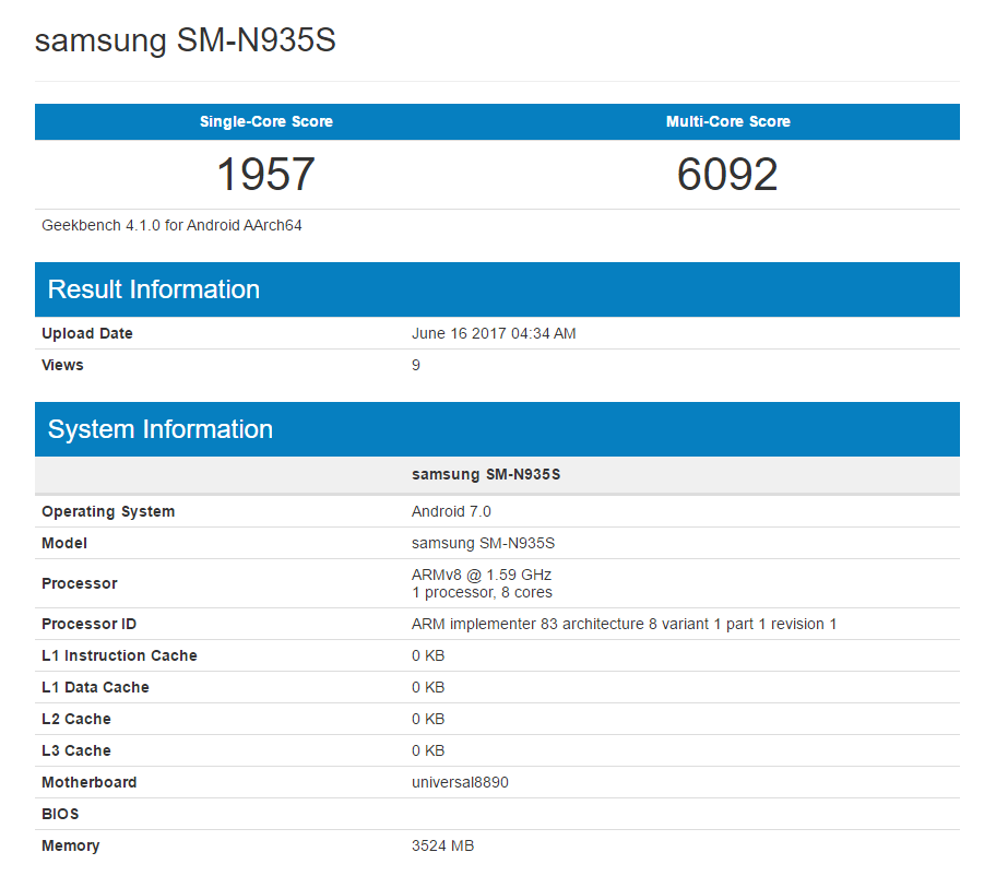Nowy benchmark Samsunga Galaxy Note 7R! Nowe dane na temat jego specyfikacji