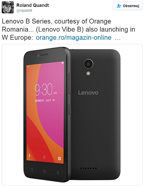 Tani Lenovo Vibe B Dual SIM w Europie